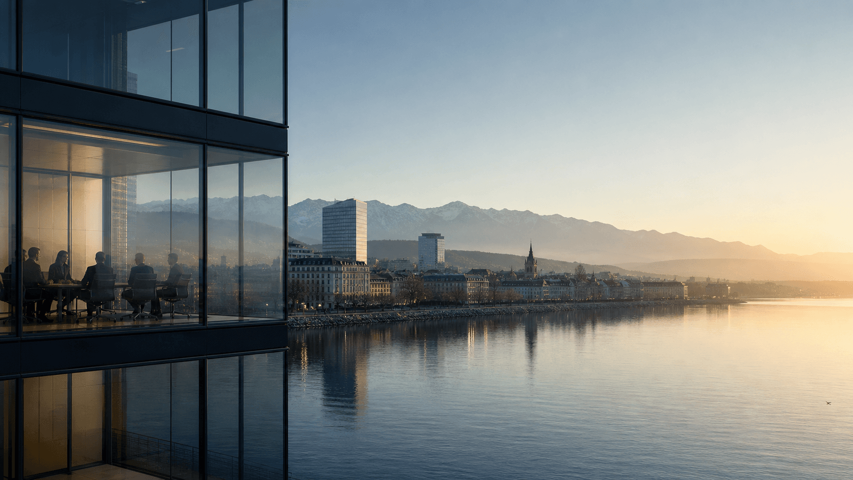 Genève et le Léman, visuel éditorial sur la prospection commerciale en Suisse